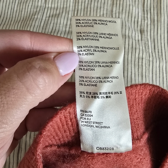 Free People Merino Wool/Alpaca Midi Pencil Skirt Size XS Colorblock Red/Purple - Picture 7 of 7